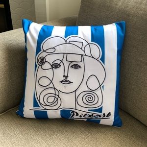 Decor pillow cover Picassos women blue & white stripes throw pillow 18”x18”